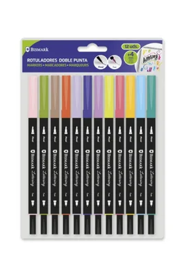 Bismark 330114 rotulador Fino/Extragrueso Azul, Marrón, Cian, Verde, Limón (color), Mauve, Naranja, Rosa, Púrpura, Rojo, Amarillo 12 pieza(s)