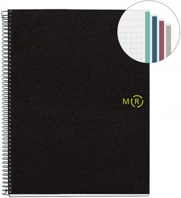 CUADERNO 100% RECICLADO NB-4 A4 120HOJAS TAPAS POLIPROPILENO MIQUELRIUS 6038