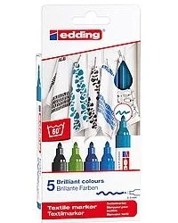 PACK 5 MARCADORES TEXTILES. COLORES FRÍOS. EDDING 4500-5-S-099