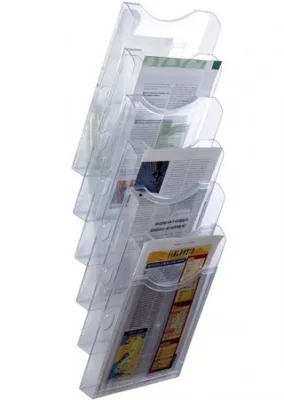 EXPOSITOR MURAL ANTIMICROBIANO STERITOUCH ARCHIPLAY 6 COMPARTIMENTOS DIN A4 VERTICAL 190X235X685 MM CRISTAL TRANSPARENTE ARCHIVO 2000 6126AM CS TP