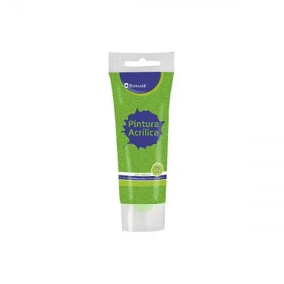 BOTE PINTURA ACRILICA 75 ML VERDE CON GLITTER BISMARK 328675