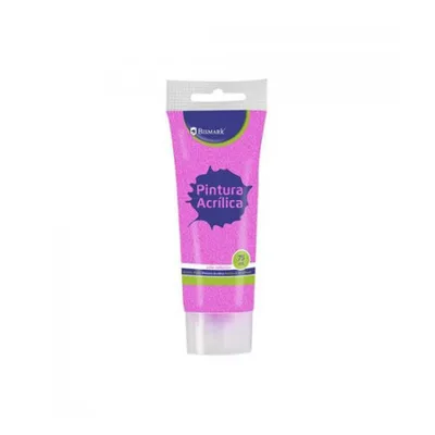 BOTE PINTURA ACRILICA 75 ML ROSA CON GLITTER BISMARK 328671