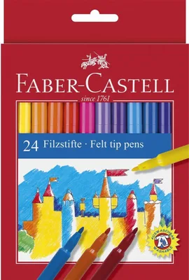ESTUCHE CARTÓN 24 ROTULADORES ESCOLARES FABER CASTELL 554202