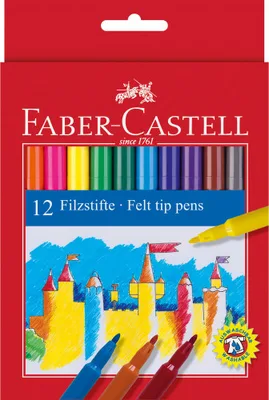 ESTUCHE CARTÓN 12 ROTULADORES ESCOLARES FABER CASTELL 554201
