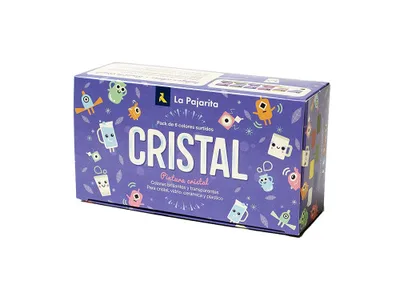 KIT PINTURA PARA CRISTAL + PINCEL 6 COLORES SURTIDOS LA PAJARITA 999994