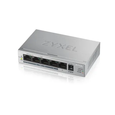 Zyxel GS1005-HP, 5 Puertos Gigabit PoE+ unmanaged desktop Switch, 4 x PoE, 60 Watt