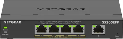 SWITCH POE+ SMART MANAGED PLUS DE 5 PUERTOS GIGABIT ETHERNET DE ALTA POTENCIA (GS305EPP)