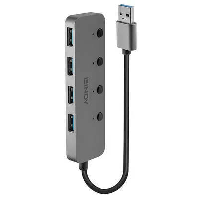 Hub USB 3.0 de 4 puertos con interruptores On/Off