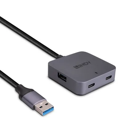 Concentrador USB 3.0 de 5 m, 4 puertos