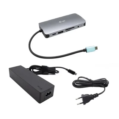 i-tec USB-C Metal Nano Dock HDMI/VGA with LAN + Charger 100W