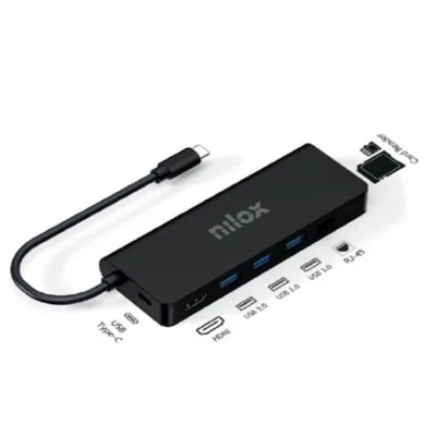 Dock USB-C 8 en 1 HDMI 4K, 3 USB 3.0, HDMI, SD, Ethernet, PD