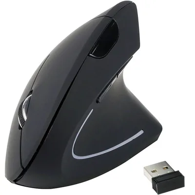 Ratón inalámbrico ergonómico, negro