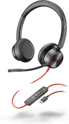 Auriculares estéreo USB-C Poly Blackwire 8225 + adaptador USB-C/A