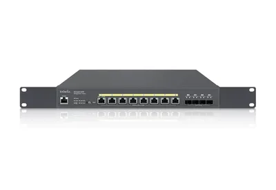 ECS5512FP Switch con gestión Cloud sin coste por licencias, UI local, consola. 8-port 10GbE PoE.af/at/bt 420W 4x10Gb SFP+ L2/l2+/L3 13i