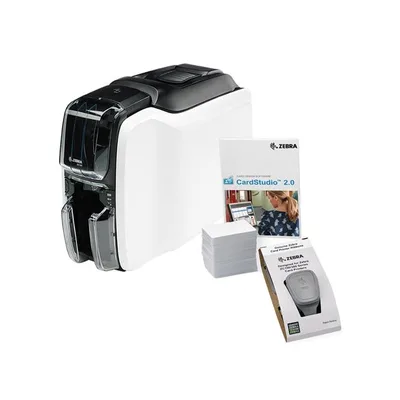 Printer ZC100, Single Sided, UK/EU Cords, USB Only, Windows Driver, CardStudio 2.0 (Standard) application, 200 PVC cards, YMCKO ribbon (200 images)