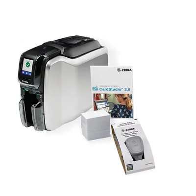 Printer ZC300, Single Sided, UK/EU Cord, USB & Ethernet, Windows Driver, CardStudio 2.0 (Standard) application, 200 PVC cards, YMCKO ribbon (200 image