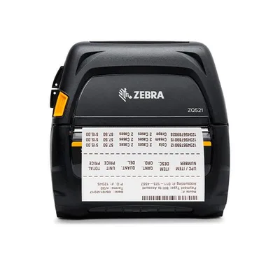 DT Printer ZQ521 media width 4.45"/113mm; English/Latin fonts, Bluetooth 4.X, stnd battery, EMEA certs