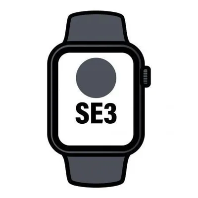 Apple Watch SE3/ GPS/ 40mm/ Caja de Aluminio Medianoche/ Correa Deportiva Negra M/L