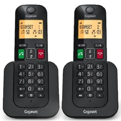 Teléfono Inalámbrico Gigaset Elemental 400 DUO/ Negro
