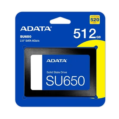 Disco duro interno solido ssd adata ultimate su650 512gb 2.5 pulgadas sata3