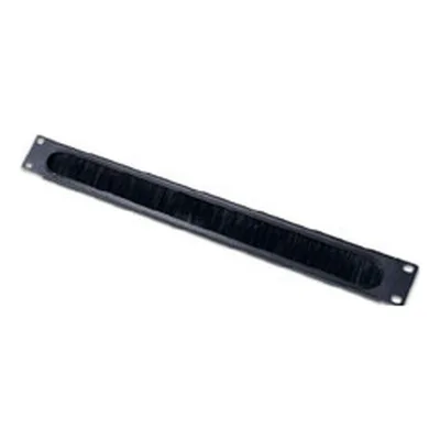 1U CABLE PASS-THRU W/ BRUSH STRIP BLACK