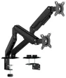 AISENS Soporte de Mesa Eco Contrapeso Giratorio e Inclinable para Monitor/TV 9kg (3 Pivotes, 2 Brazos) de 17-32, Negro