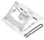 AISENS Soporte de Sobremesa Ajustable para Portatil / Tablet con USB-C Docking 7 en 1, Gris