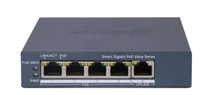 Hikvision DS-3E1505P-EI(O-STD) Interruptor POE inteligente Gigabit de 4 puertos