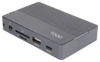 TooQ Caja externa para SSD M.2 NVMe/SATA + HUB USB-C 3.2 Gen2 con 2x USB-A 3.1 + 1x USB-A 2.0 + USB-C 3.2 Gen2 + HDMI 2.0 + RJ45 + SD/TF + AUDIO + USB-C PD 100W, Gris