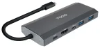 TooQ Caja externa para SSD M.2 NGFF/NVMe + HUB USB 3.2 Gen2 con 1xUSB-C/PD + 2xUSB-A + USB-C + HDMI, Gris